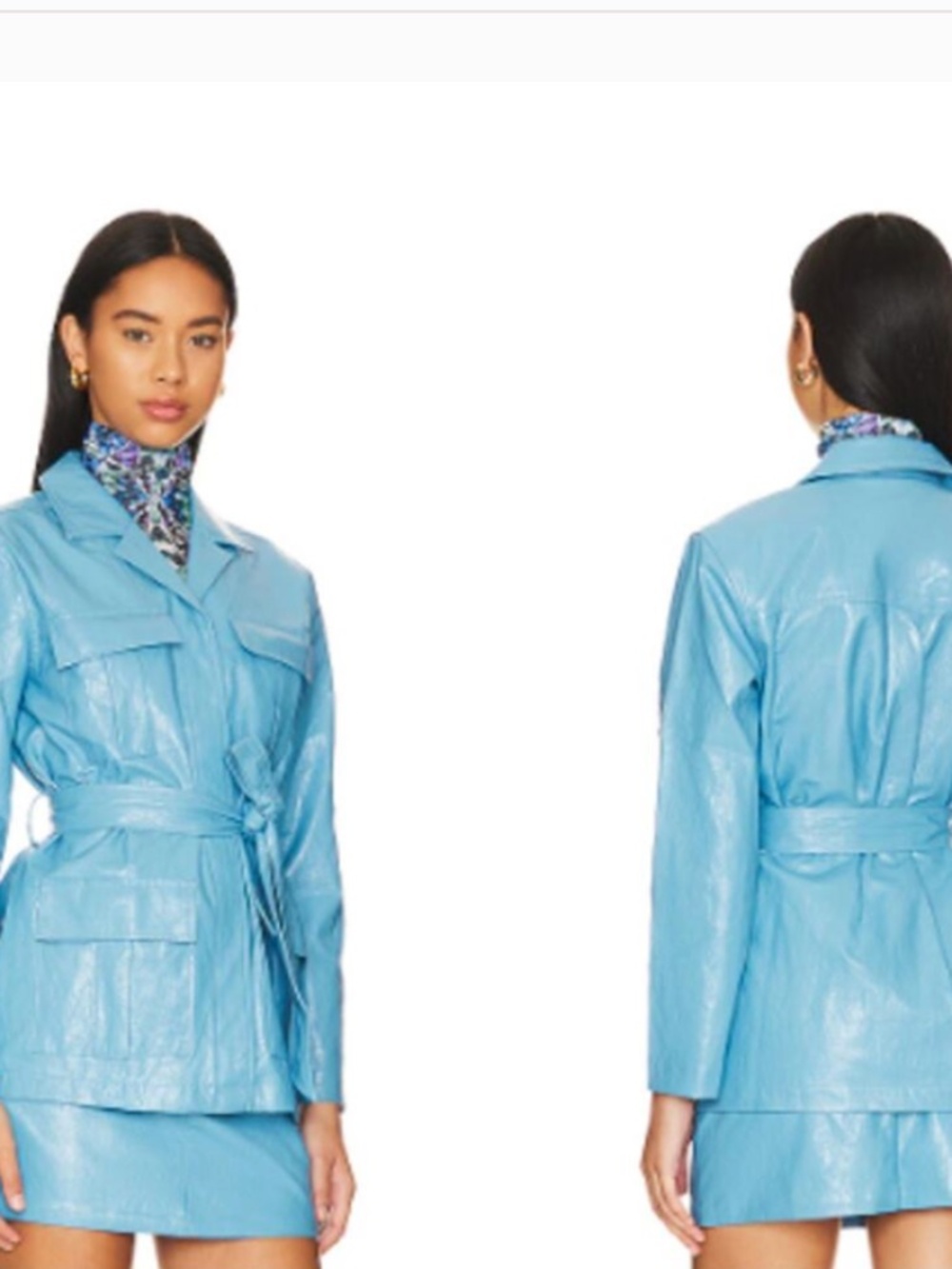 NEW! RAILS ROMILY Faux Leather Blue Jacket, Blazer, Utility, Military Size XS NW